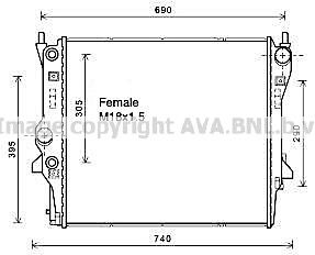 AVA QUALITY COOLING Radiators, Motora dzesēšanas sistēma JR2053